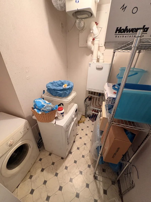Wasruimte vóór de werkzaamheden